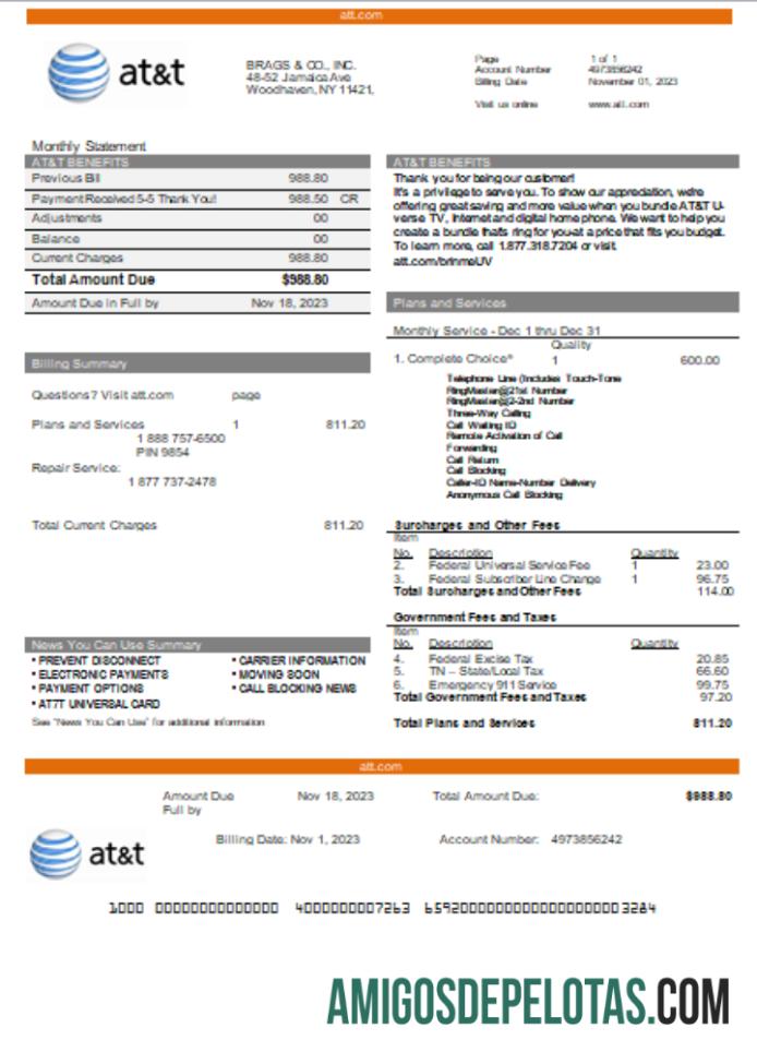 Utilitário comercial de telecomunicações Texas AT&T, Bill, SCR modelo